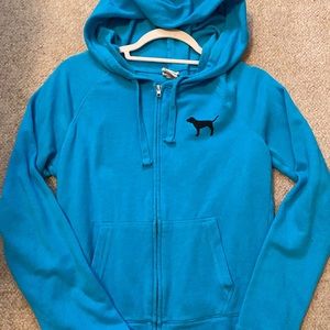 VS PINK blue zip up hoodie